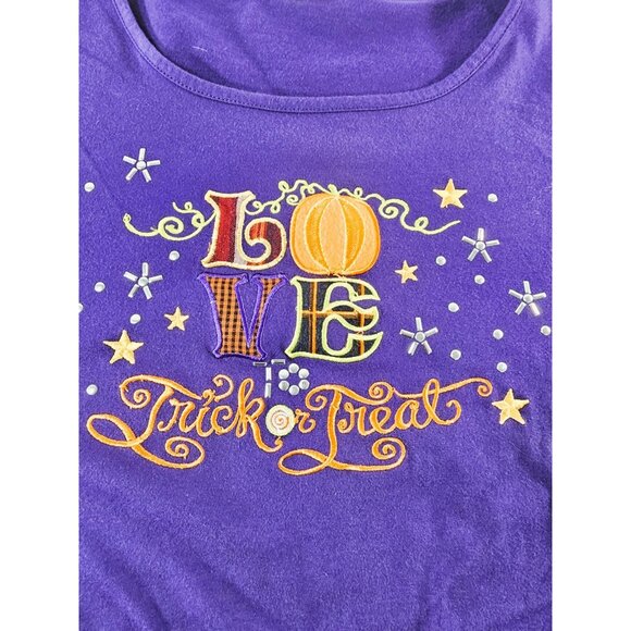 EST 1946 Womens Halloween Long Sleeve Plus Top-Purple-SZ 22/24W - Picture 4 of 8